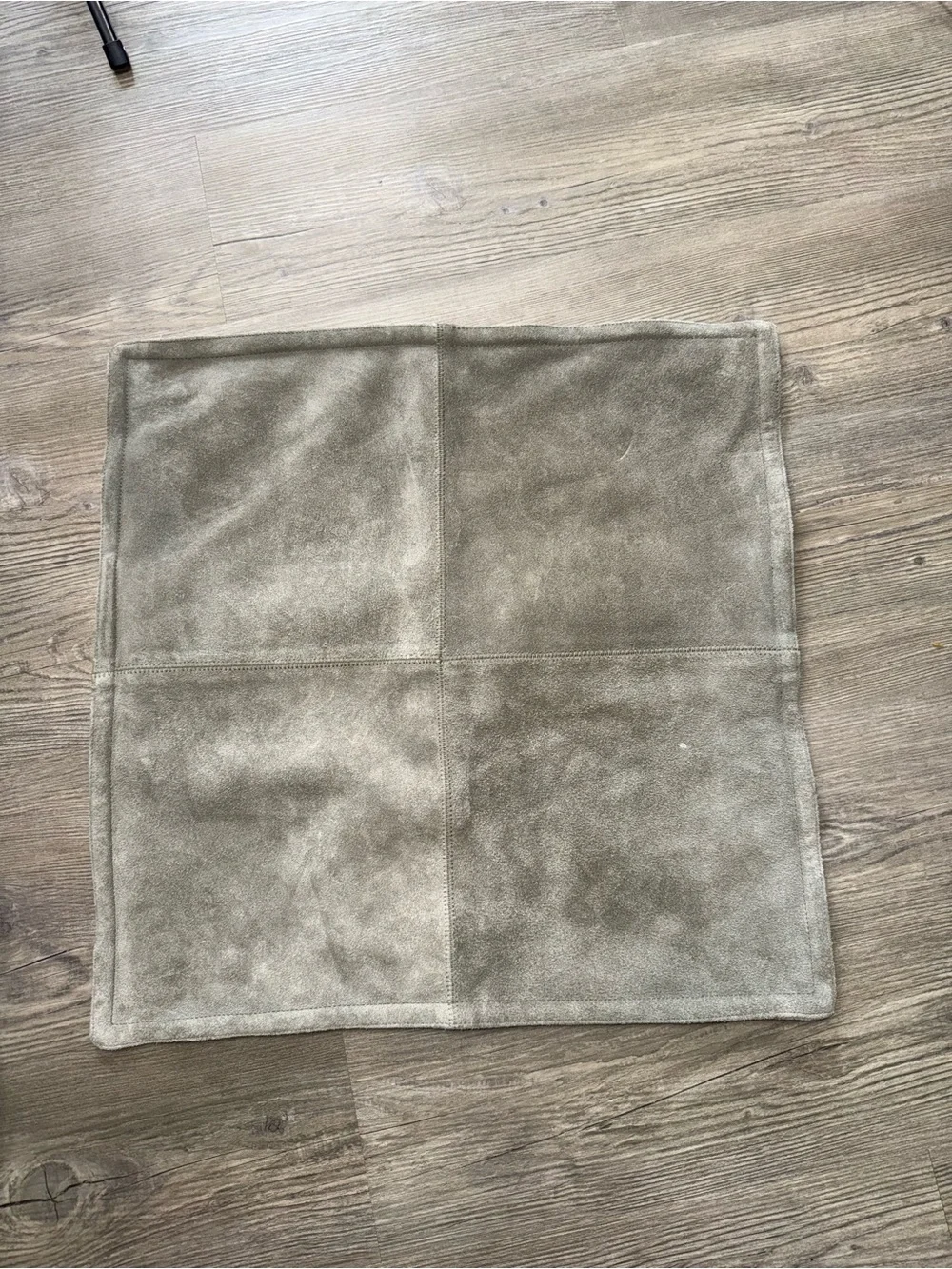 Pottery Barn All Leather Gray Pillow Case Cover 21X21”
